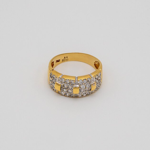 Gold and Zirconian Ring 18kt (18)
