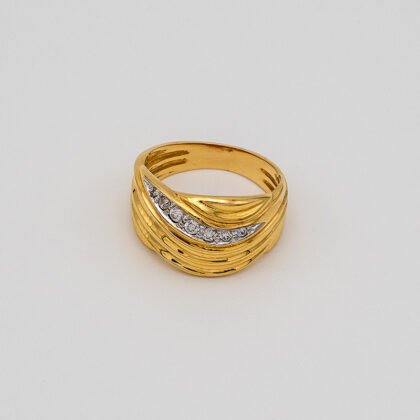 Gold and Zirconian Ring 18kt (15)
