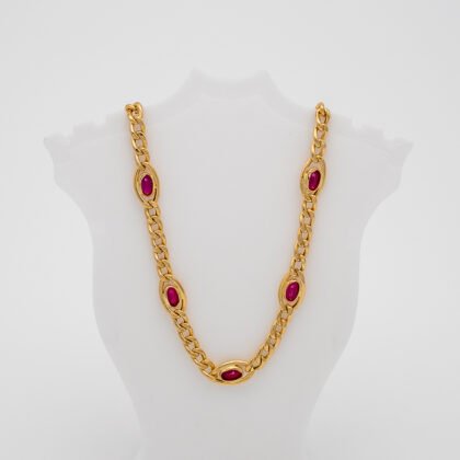 18kt chain pink stone (48)